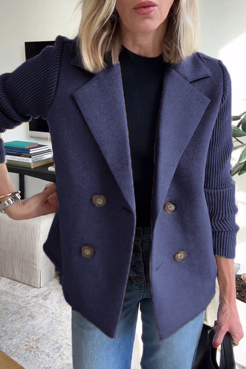 Lenora | Premium Chic Gebreide Mouwen Blazer