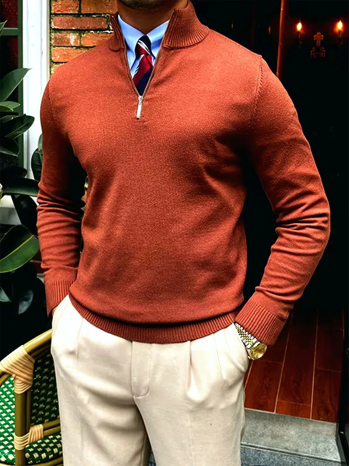 Trui met kraag en half-zip