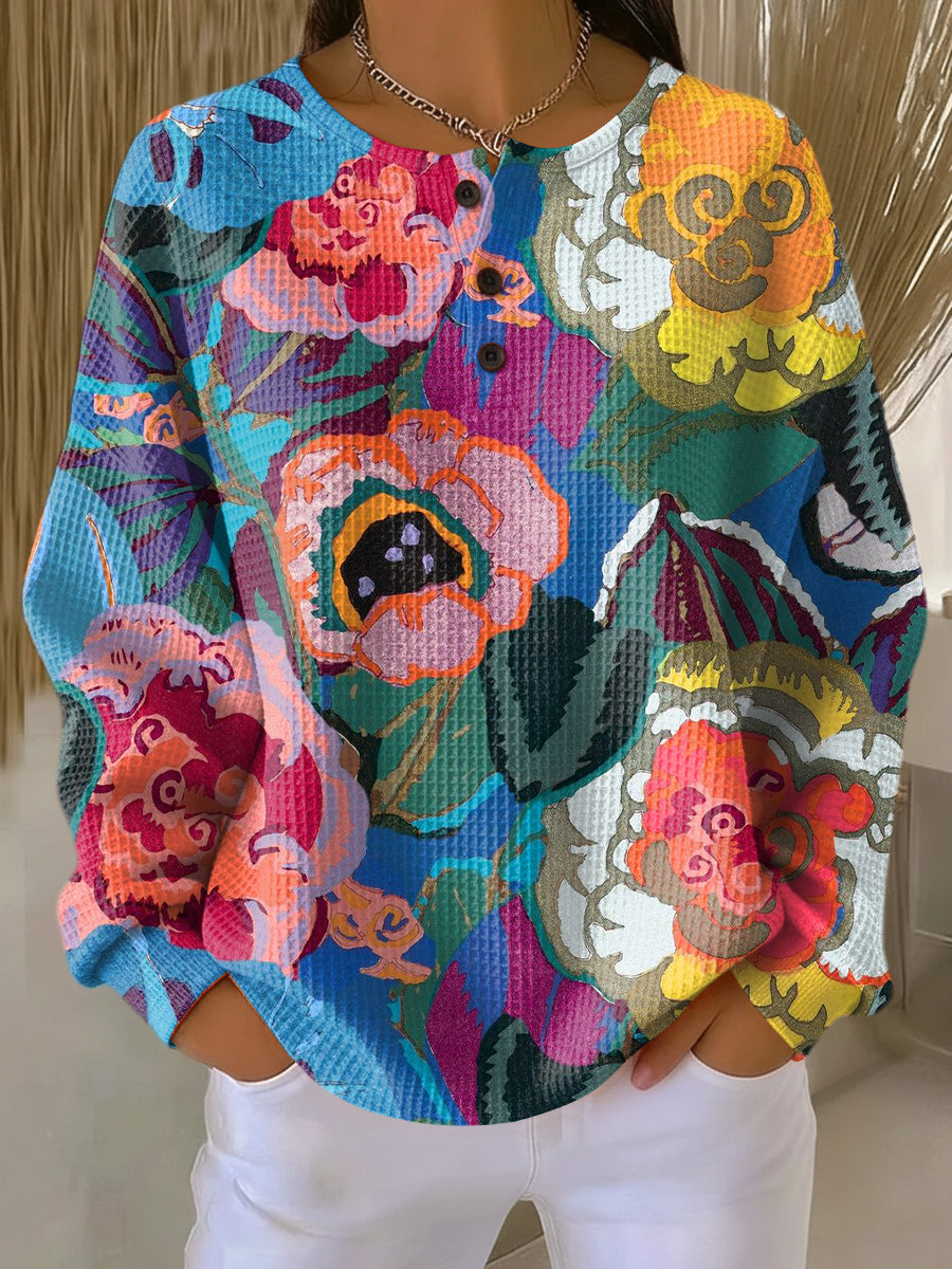 Ida | Pullover met grote kleurrijke bloemen