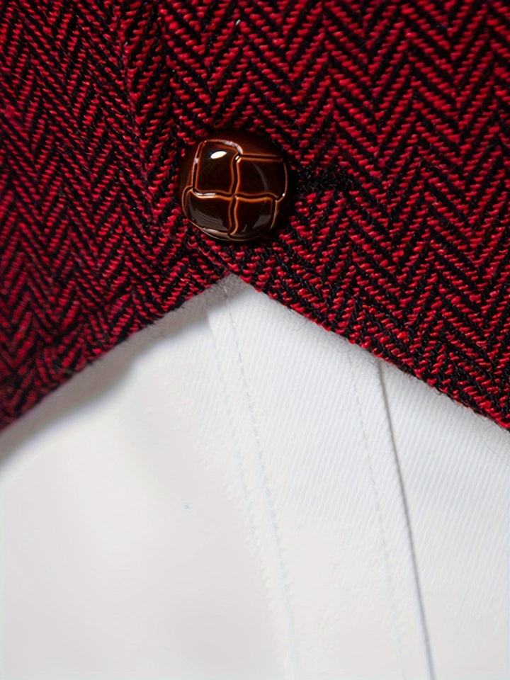 Edmund | Haringbone Effen Vest