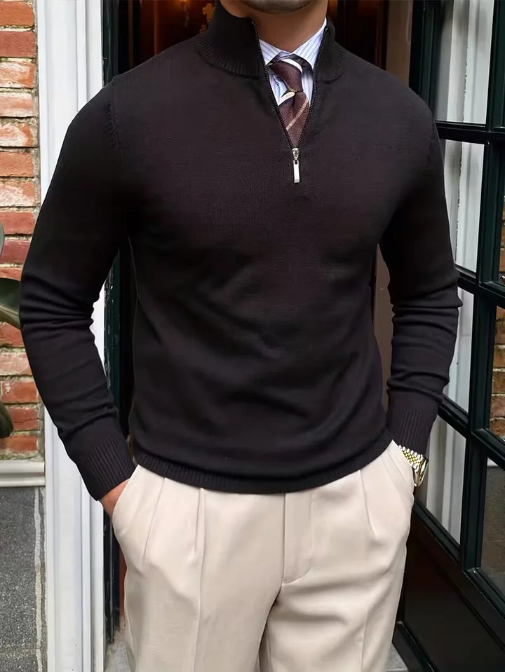 Trui met kraag en half-zip