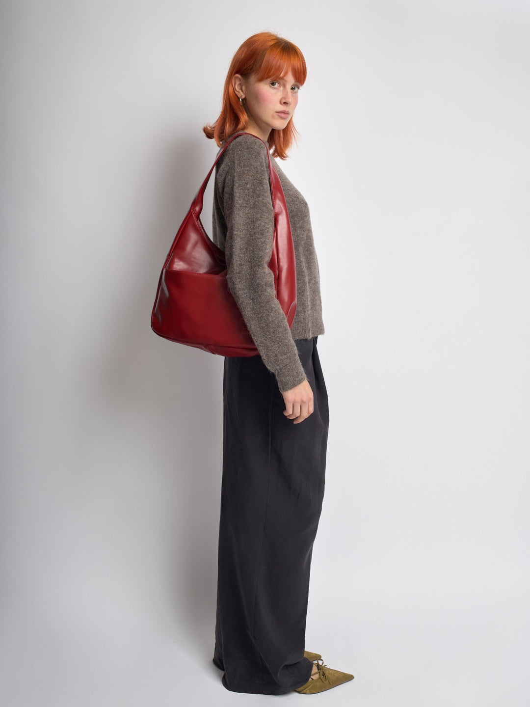 Minimalistisch vegan leer hobo schoudertas