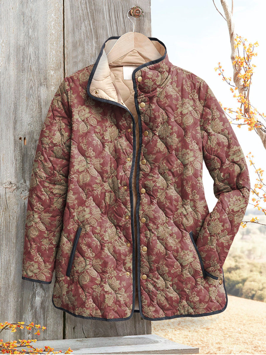 Damesjas in vintage-stijl met bloemenpatroon