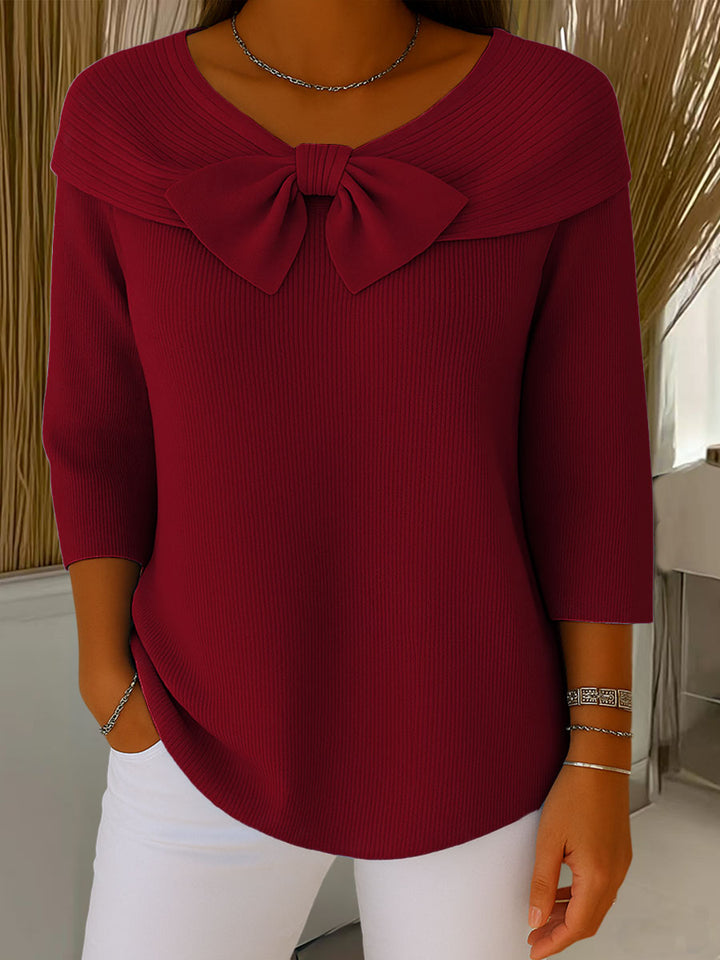 Helen - Elegante gebreide trui met strikdetail