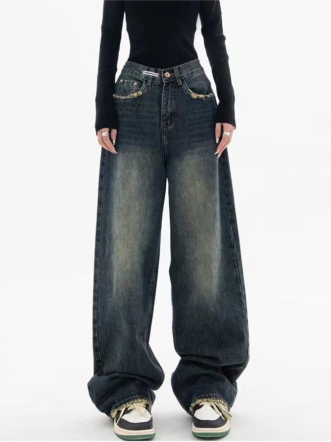 Nadja - Vintage Baggy Jeans met Washed Effect