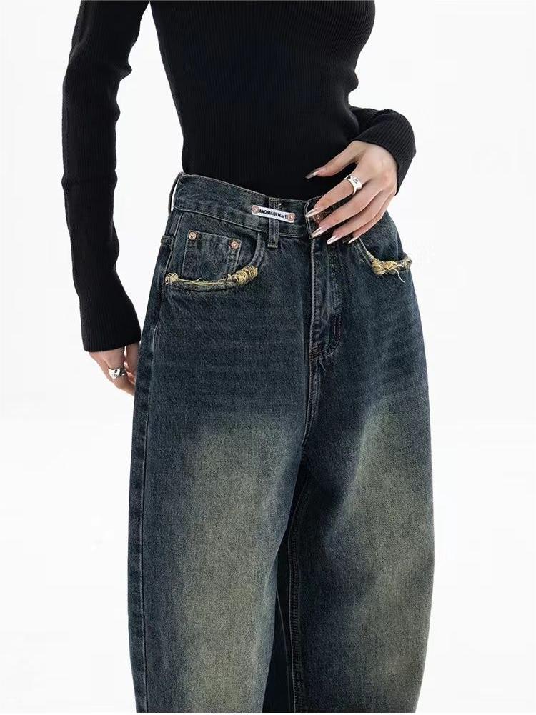 Nadja - Vintage Baggy Jeans met Washed Effect