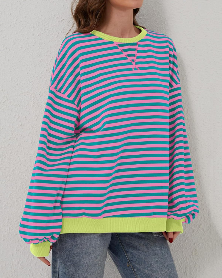 Dames Gestreepte Lange Mouwen Pullover Trui