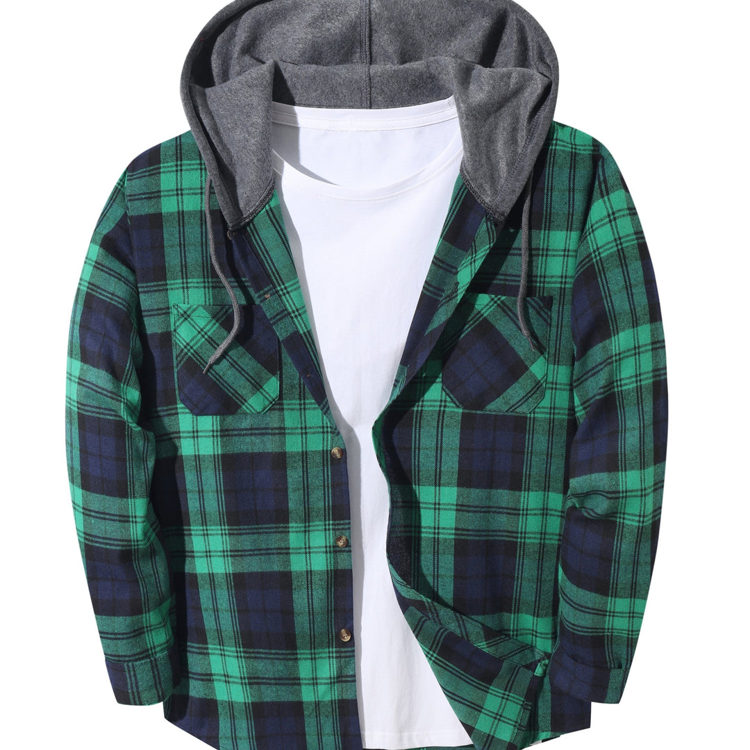Braxton | Geruit Hooded Shirt