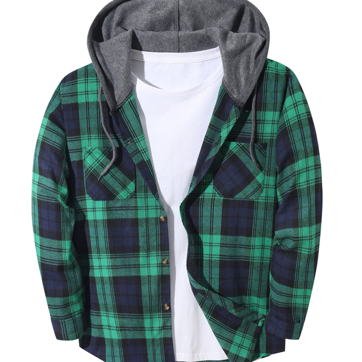 Braxton | Geruit Hooded Shirt
