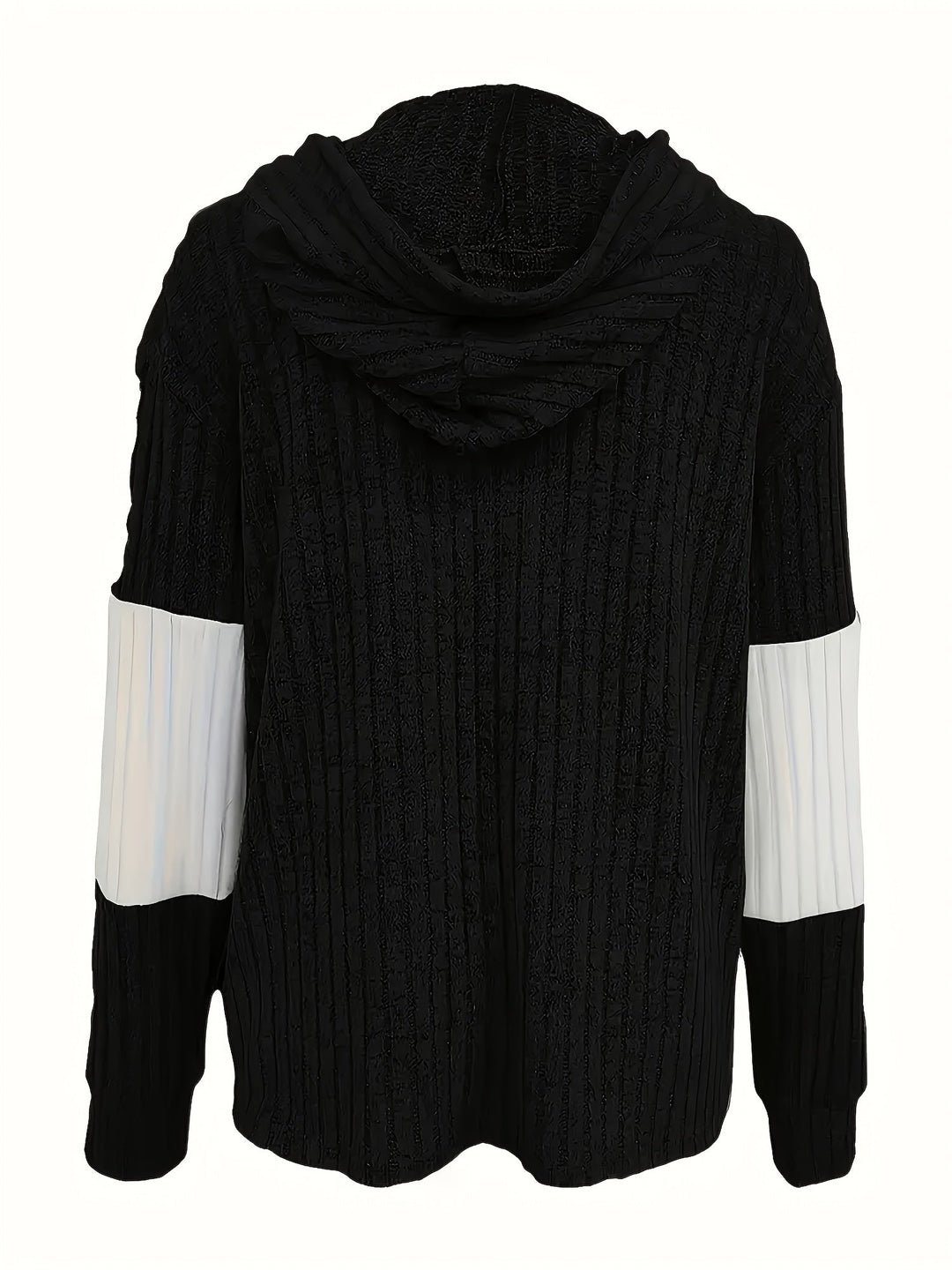 Cecilia | Getextureerde Kleurblok Hooded Jast