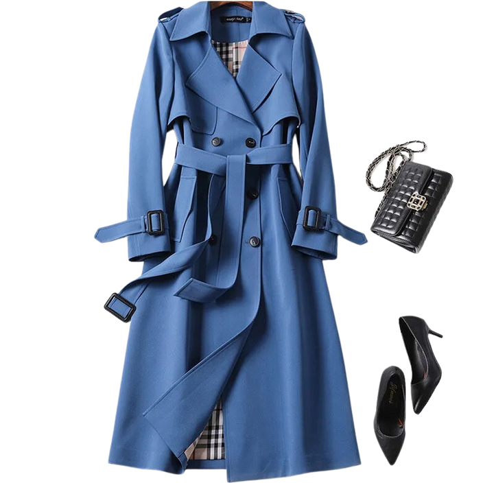 Christai | Dames Lange Trenchcoat | Geknoopte Jas