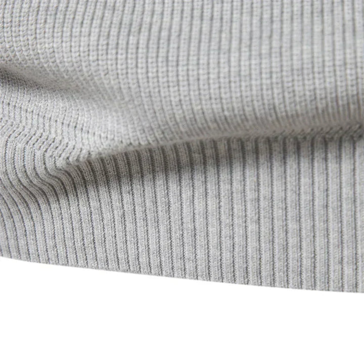 Heren Gebreide Kwart-Zip Klassieke Ribbelsweater