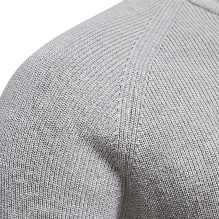 Heren Gebreide Kwart-Zip Klassieke Ribbelsweater