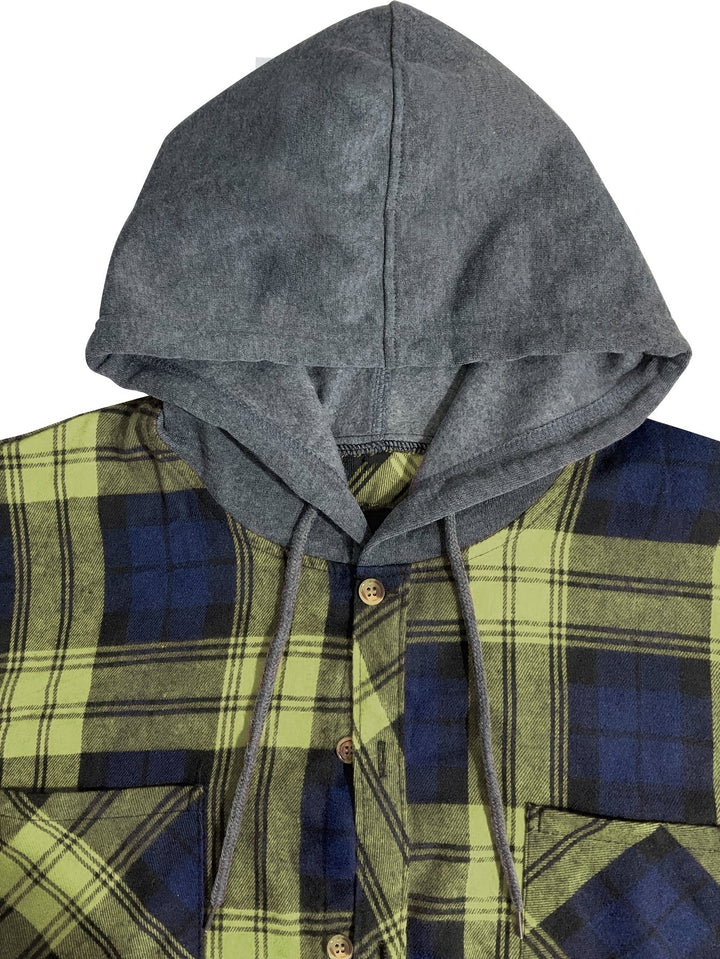 Braxton | Geruit Hooded Shirt