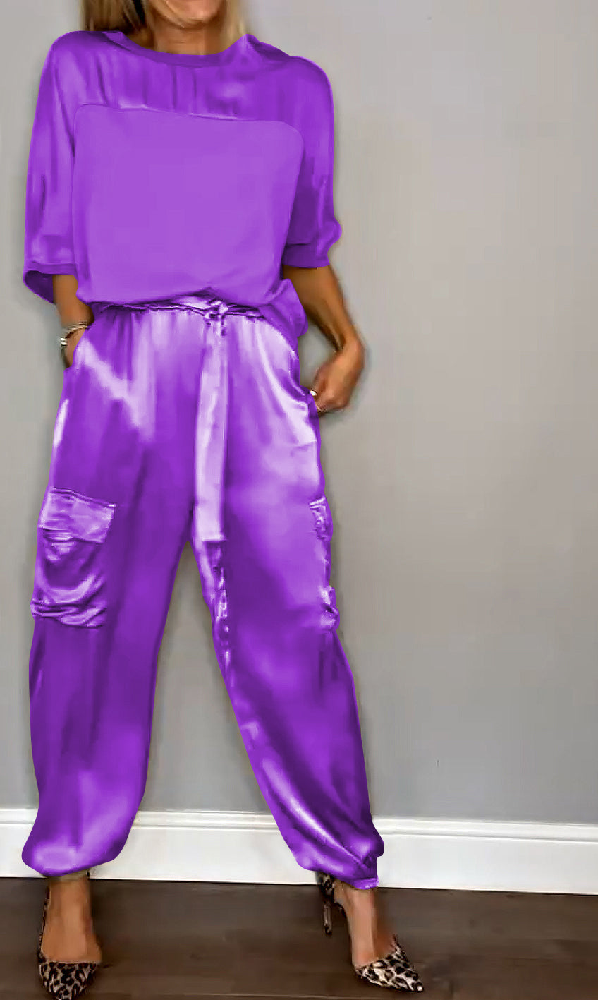 Belle - Satijnen dames co-ord set
