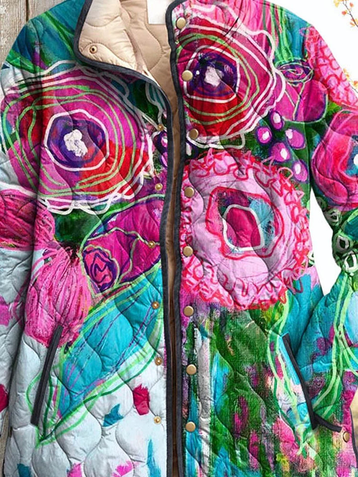 Feminiene Charmante Jas met Bloemenpatroon