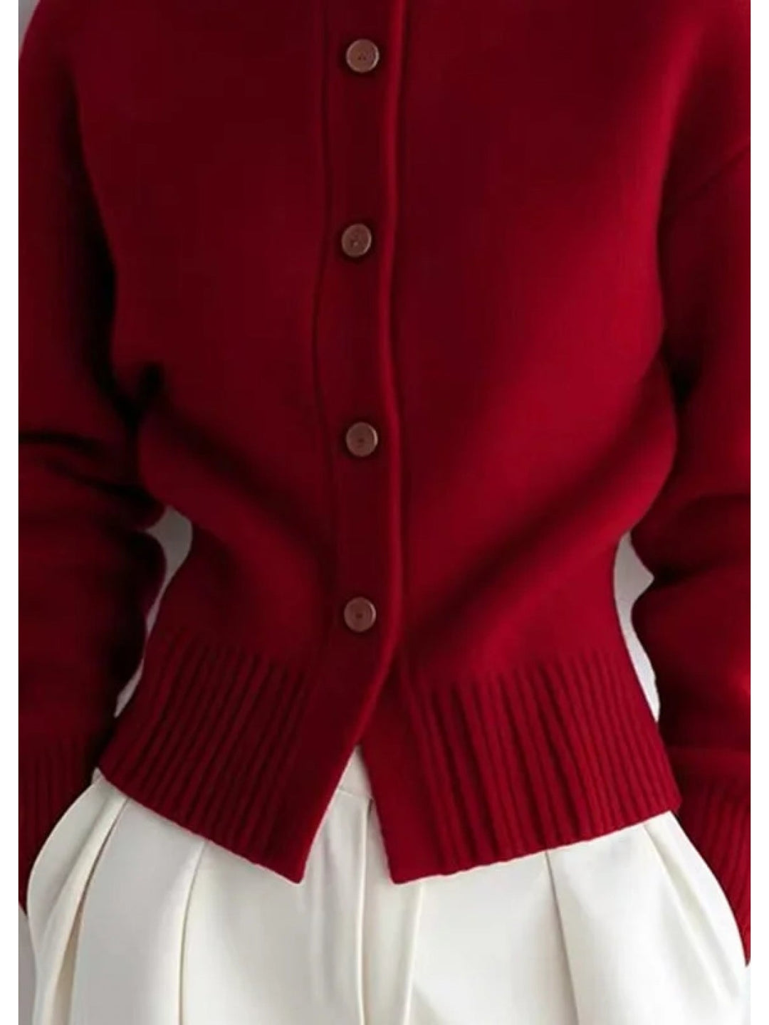 Margot | Hoge Hals Knop Cardigan