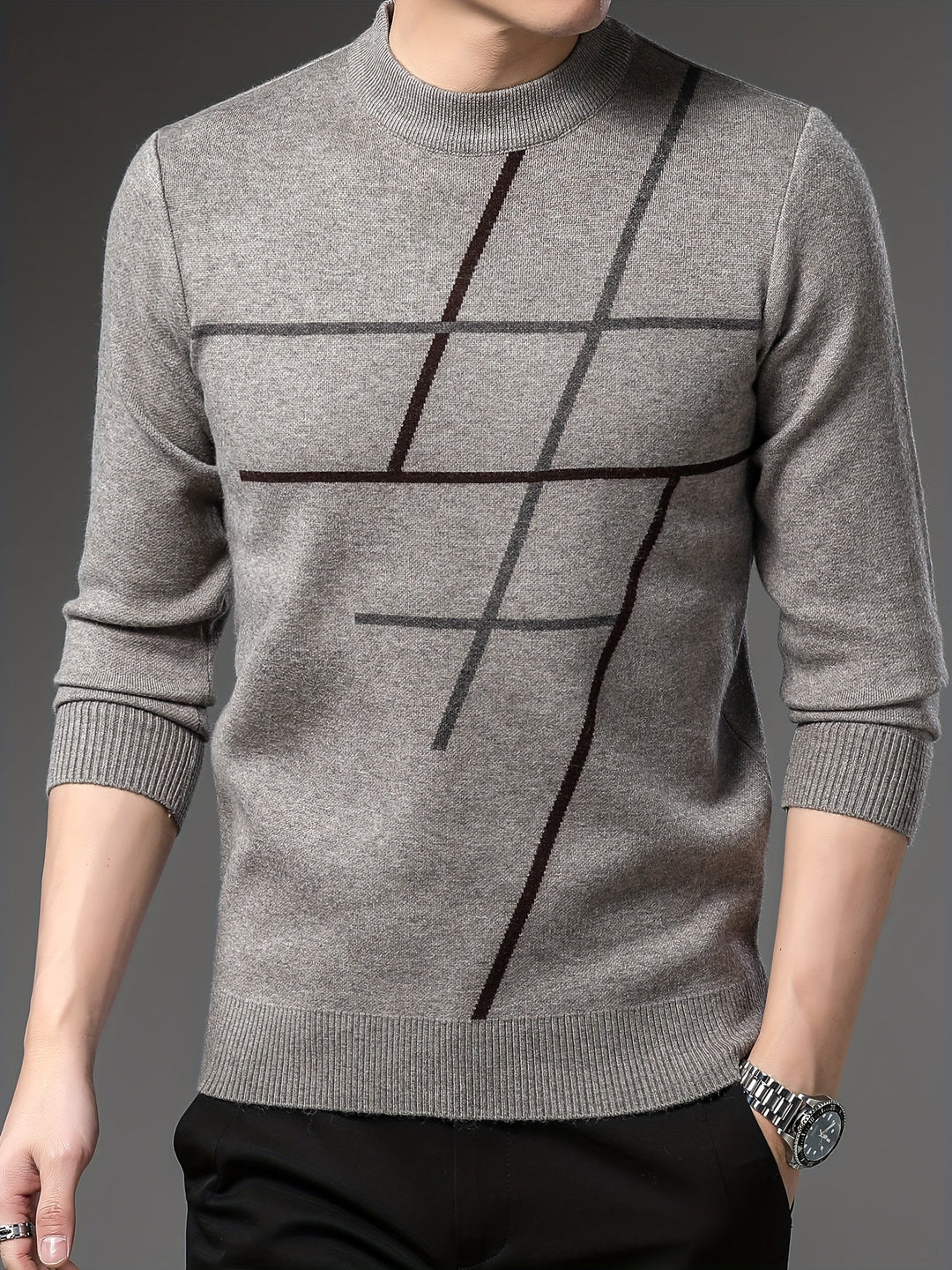 Trui Merinowol Heren - Stijlvolle Herfstkleding - Streep - Regular Fit - Puento Fortade - TP - Essential