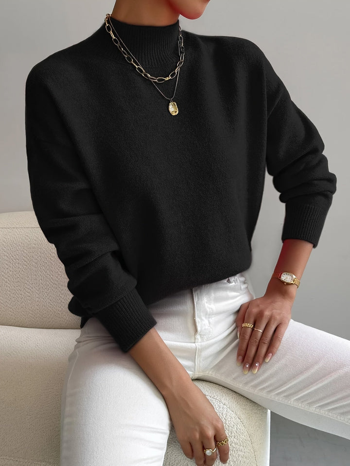 Dames Mock Neck Zachte Breiselsweater