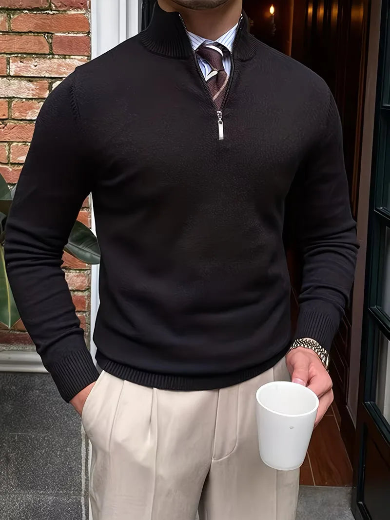 Trui met kraag en half-zip