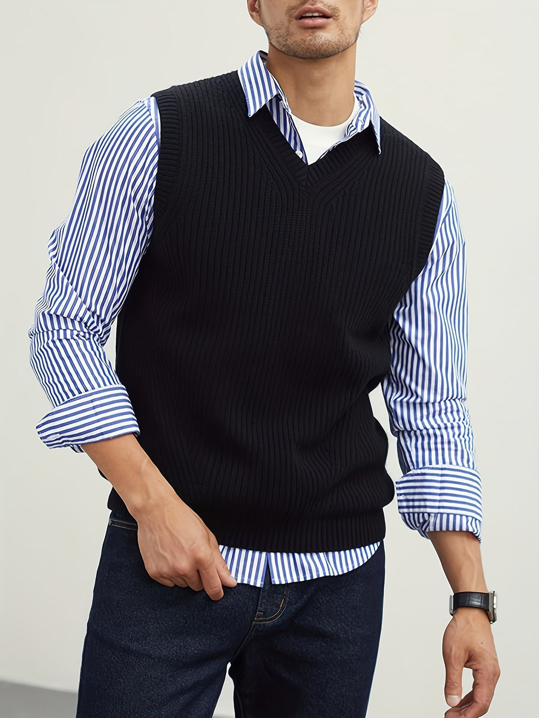 Ellis | Klassieke V-hals Sweater Vest