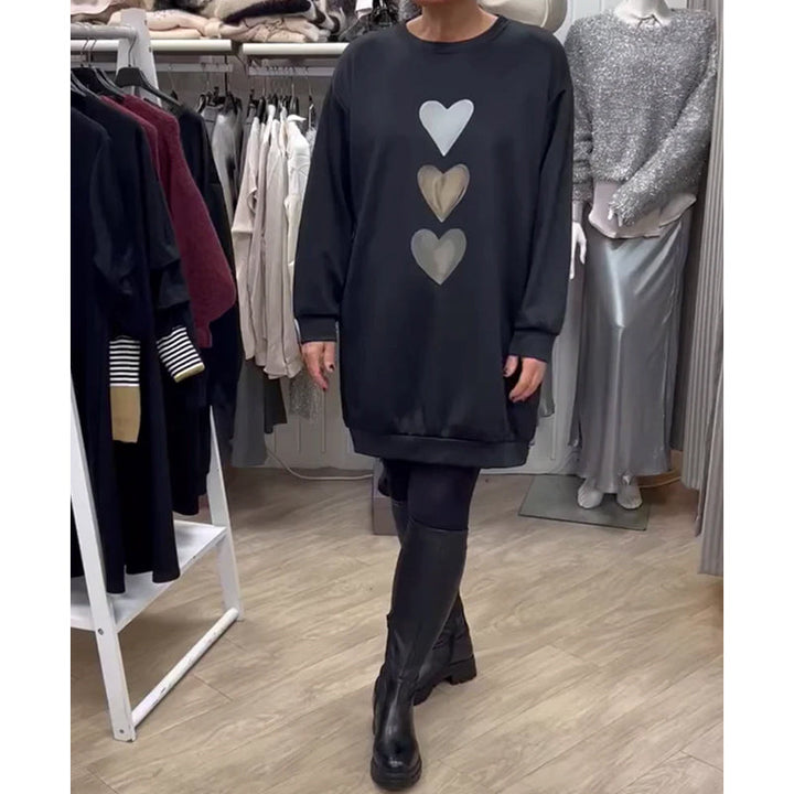 Francine - Dames lange mouwen Hartpatroon Sweatshirt