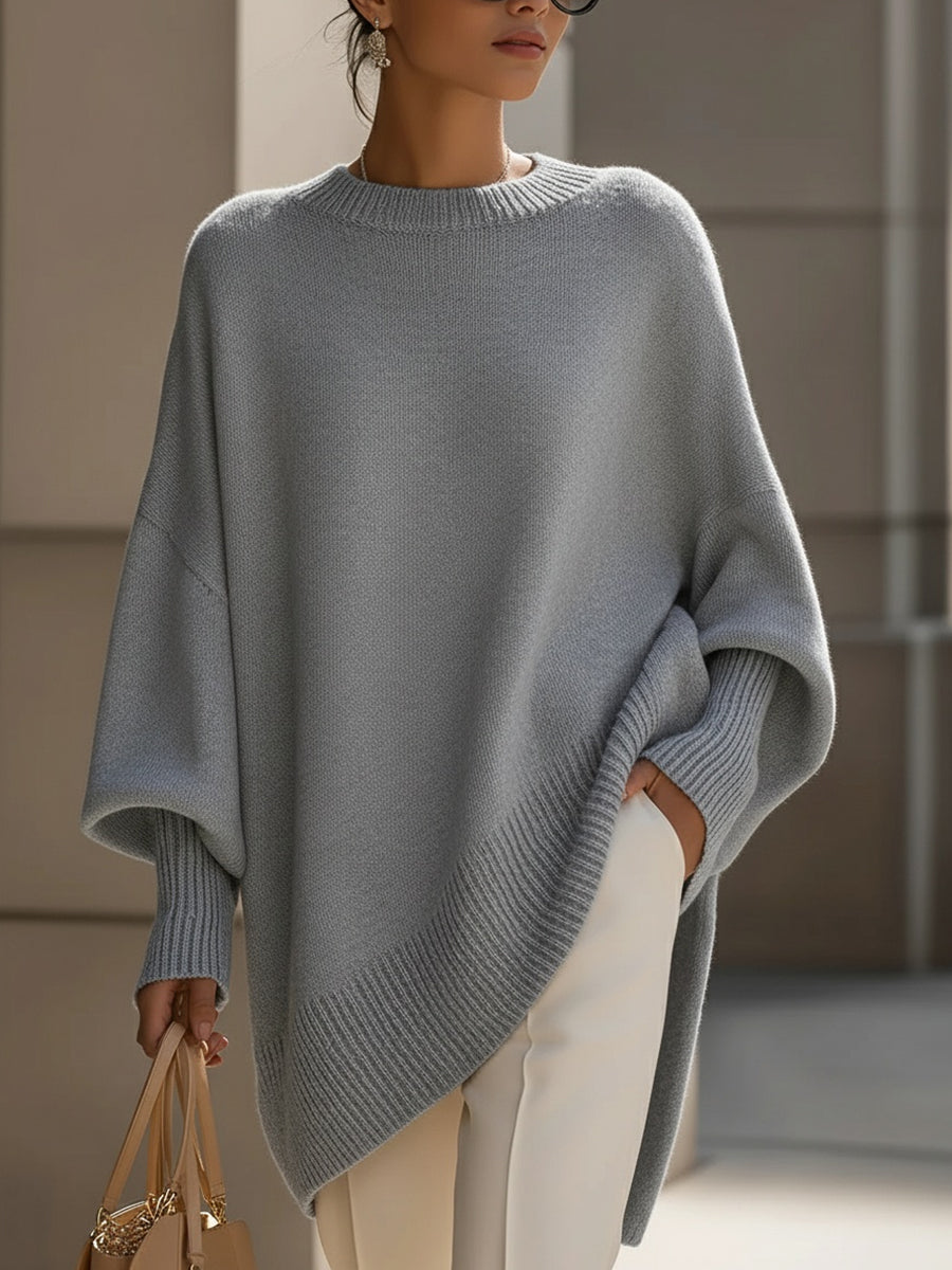 Dames Oversized Gebreide Poncho Trui