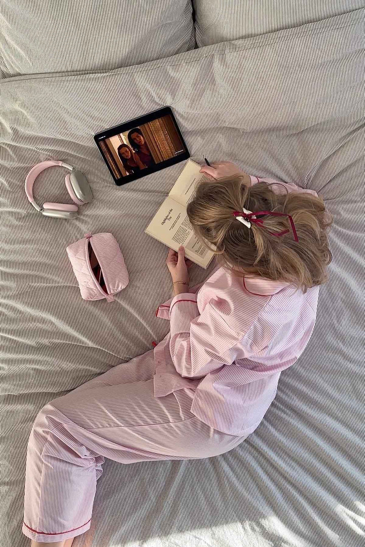 Comfortabele Pyjama Set Dames Tweedelig Met Hartjes Knoopjes