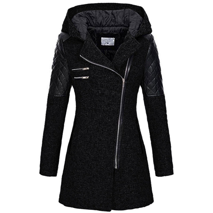 Zoë - Stijlvolle Schuin-Zip Winterjas