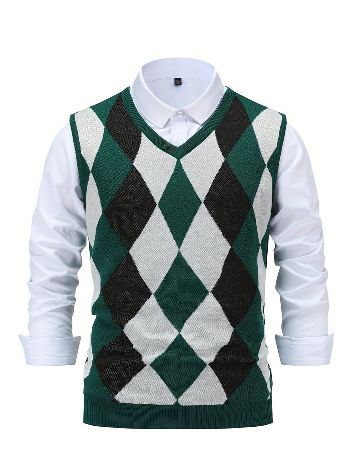 Chandler | Klassieke Argyle Sweater Vest