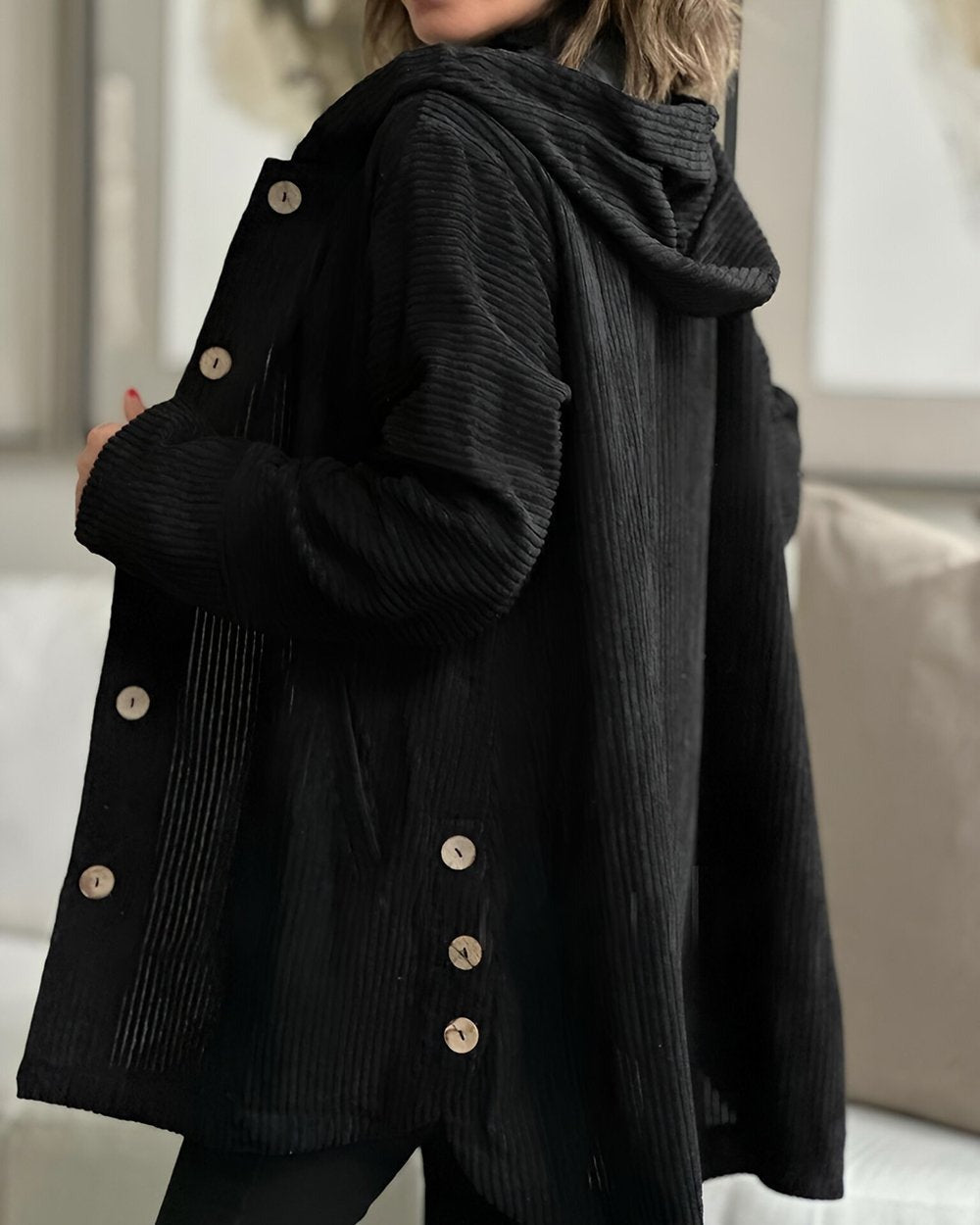 Cordia - Comfortabele Cord-Jack met Kap