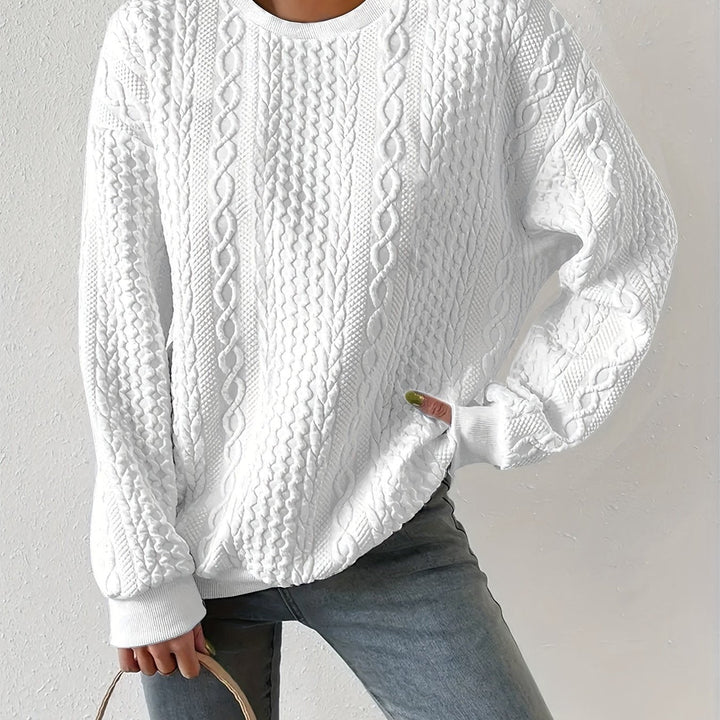 Joyce | Getextureerde Kabelgebreide Sweatshirt