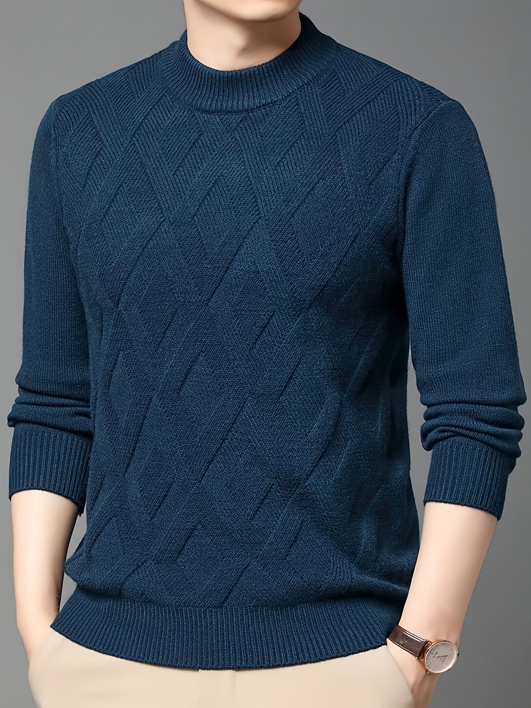 Ellis | Getextureerde Mock-Neck Trui