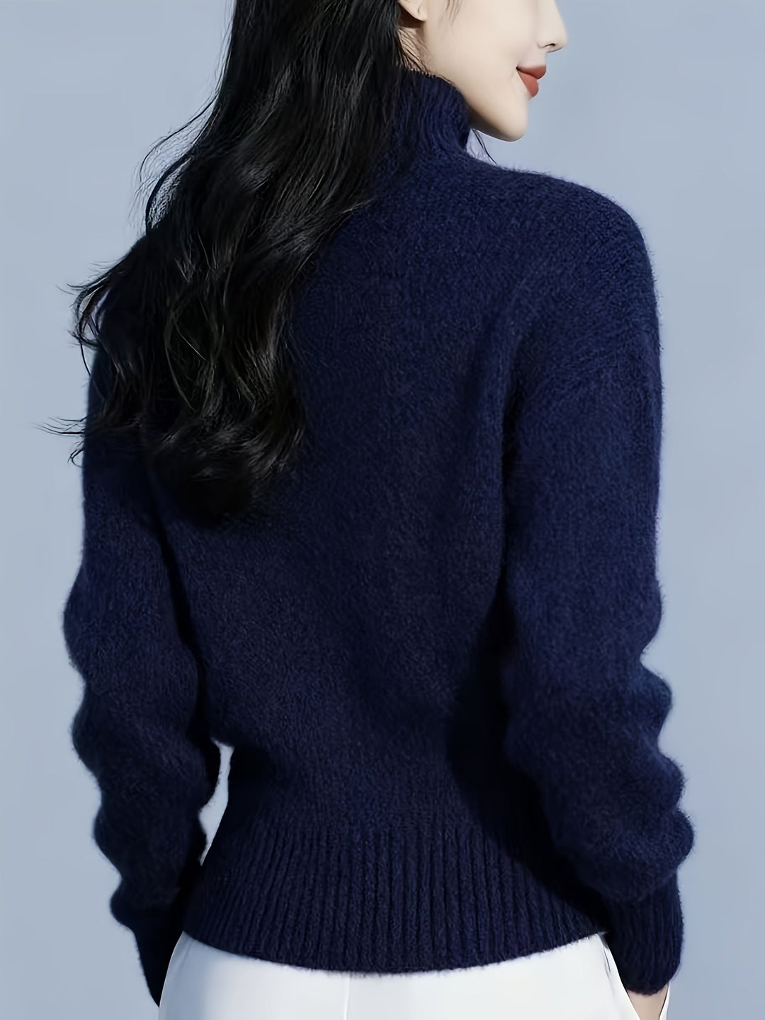 Margot | Hoge Hals Knop Cardigan