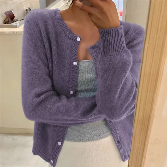 Delphina | Zachte Knopen-Voorkant Cardigan