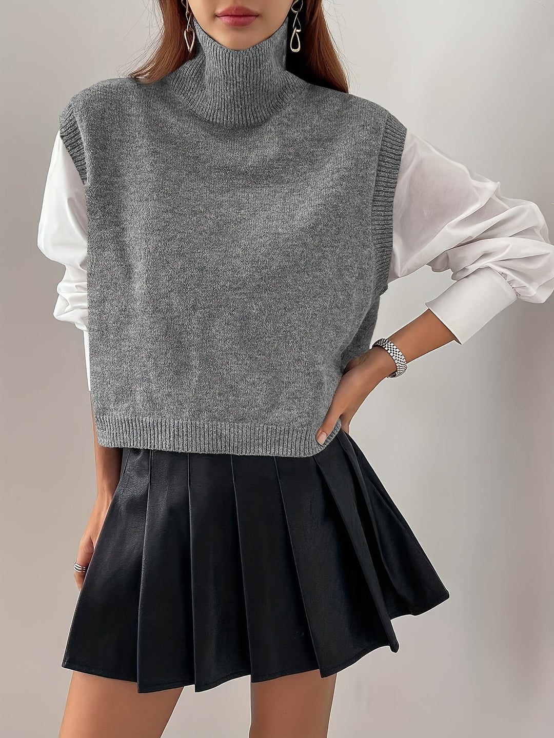 Farrah | Hoge Hals Trui Vest