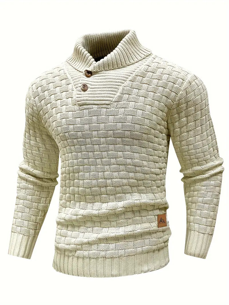 Heren Textured Half-Zip Breisweater