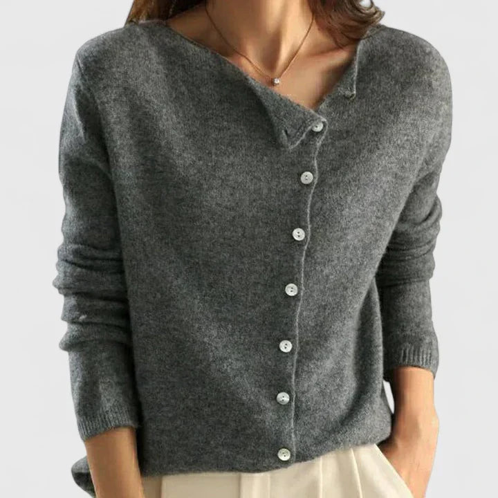Lorna | Asymmetrische Knopen Cardigan