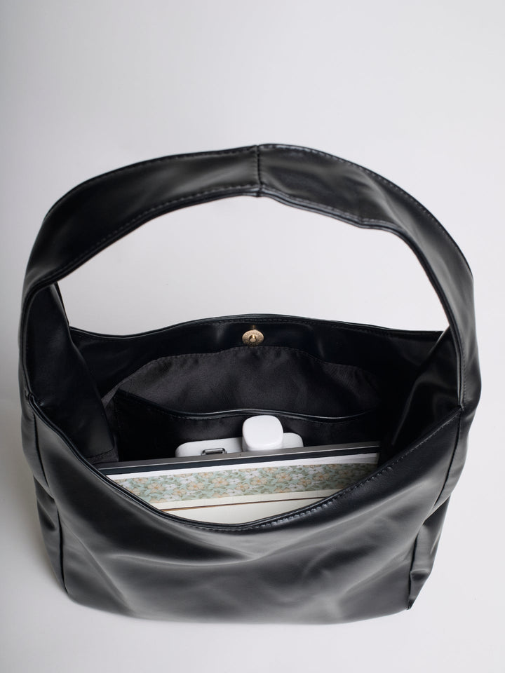 Minimalistisch vegan leer hobo schoudertas