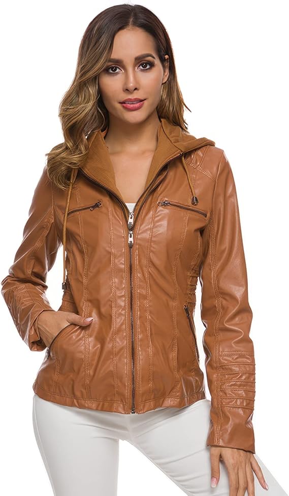 Elegante Leren Bikerjack Dames getailleerd