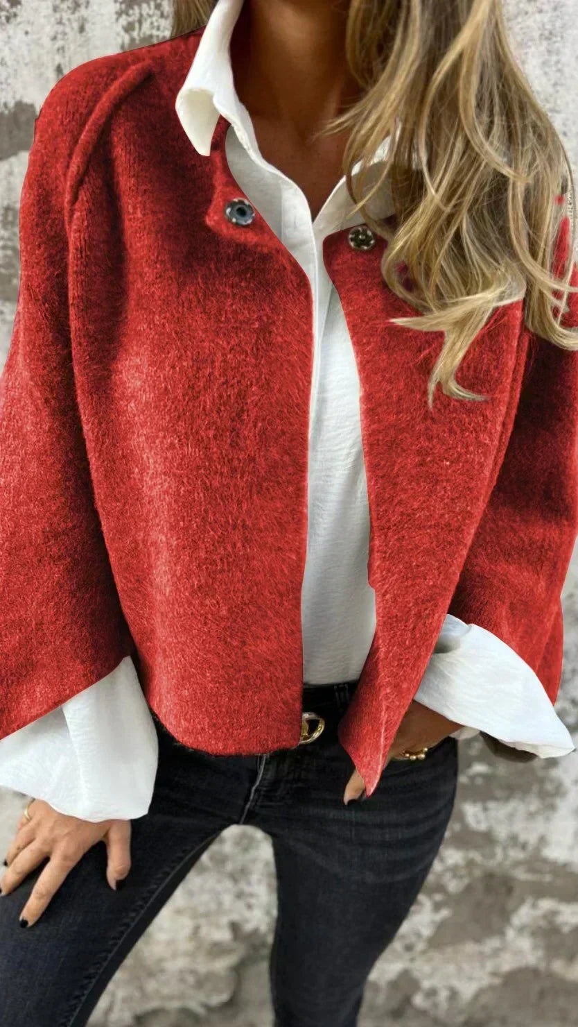 Layla - Wol Cardigan met Ronde Hals