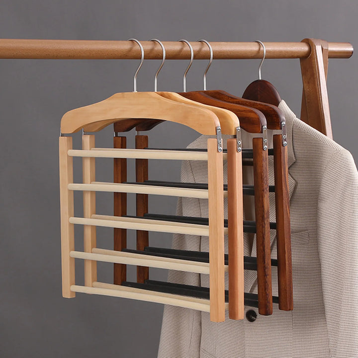 Premium Walnoot Houten Multi-Bar Hanger