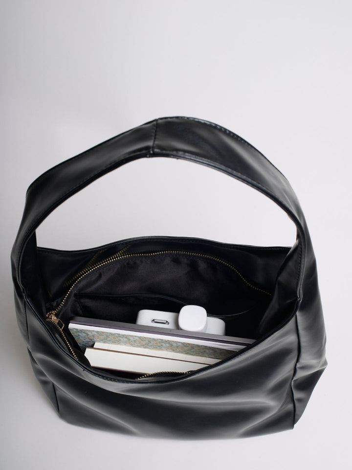 Minimalistisch vegan leer hobo schoudertas