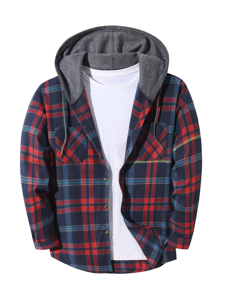 Braxton | Geruit Hooded Shirt