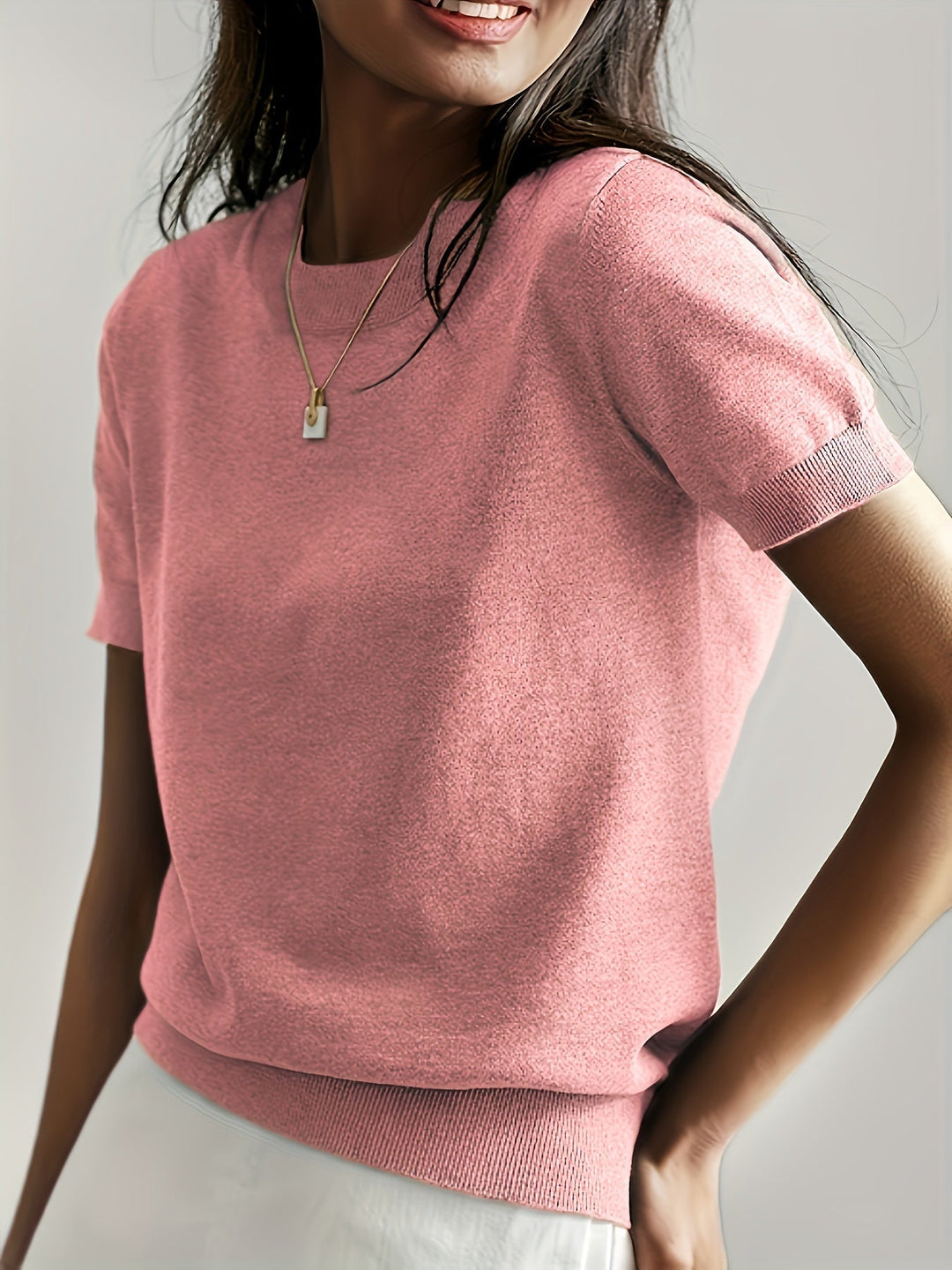 Leah - Casual Korte Mouw Top