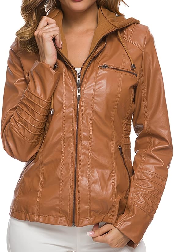Elegante Leren Bikerjack Dames getailleerd