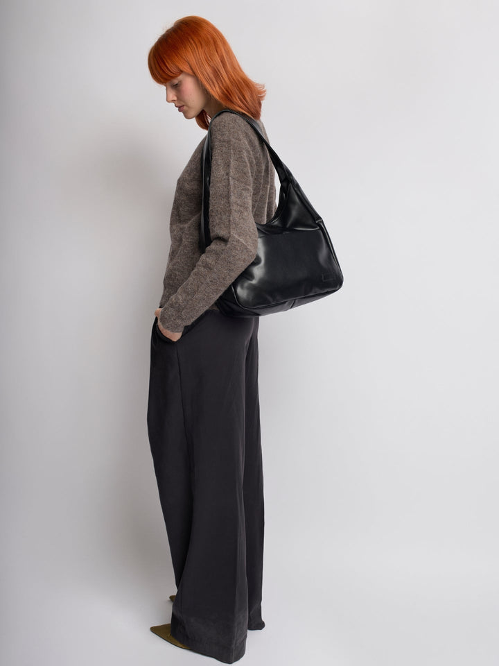 Minimalistisch vegan leer hobo schoudertas