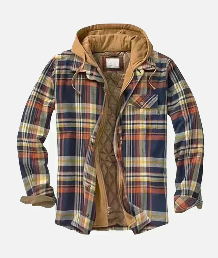 GINA – COZY HOODED PLAID JACKET