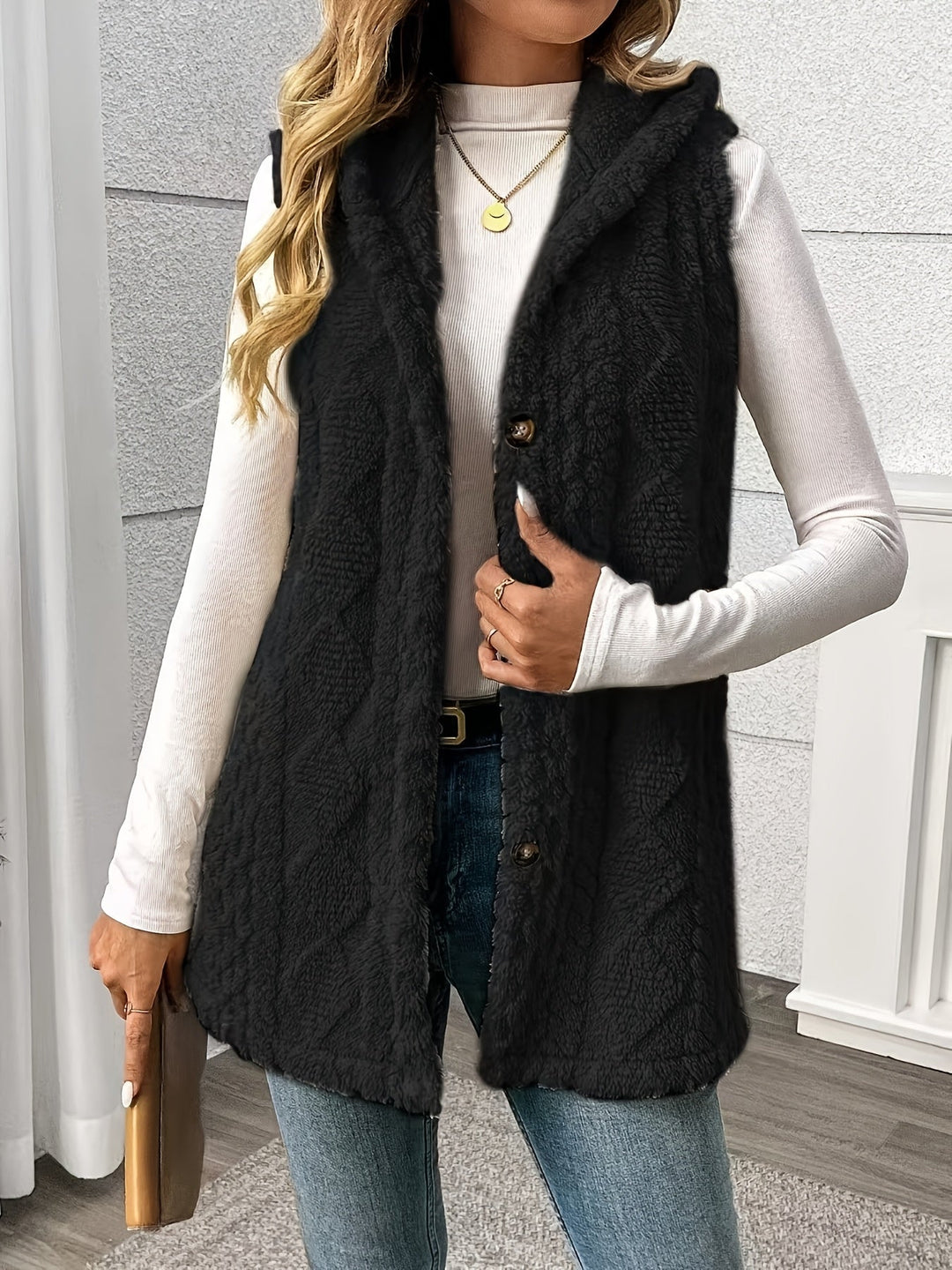 Lorna | Gezellige Hooded Mouwloze Vest