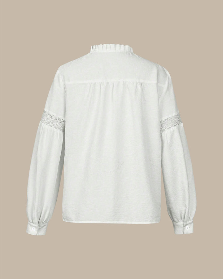 Casual Blouse Voor Dames Met Ruches En Gegolfde Textuur